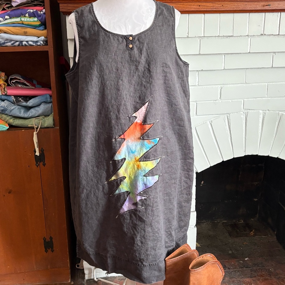 Grateful Dead Upcycled Linen Dress - Picture 9 of 9